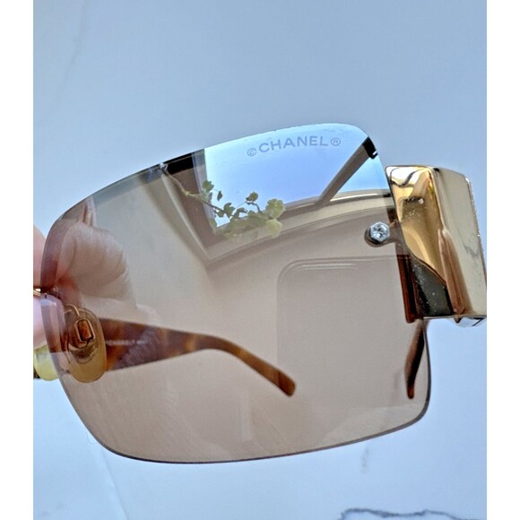 Chanel 4095-B Crystal CC Sunglasses Y2K Gold Brown Gradient Tortoise Authentic main image 8